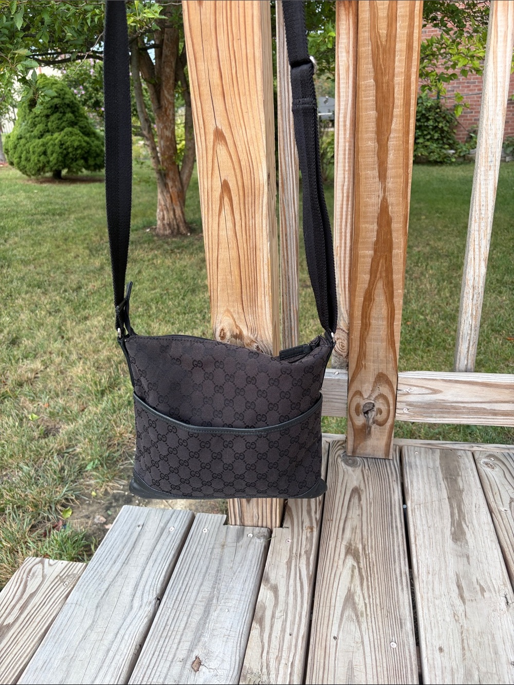 Gucci Messenger charcoal black Monogram Messenger Bag